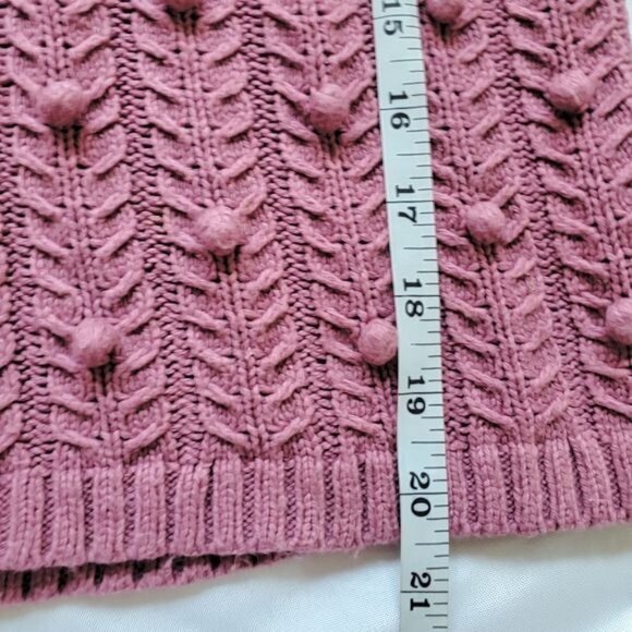 CHARTER‎ CLUB Sweater SZ S Argora Lavender Pullover Pom Poms Soft 3D Knit V-Neck - Picture 5 of 8